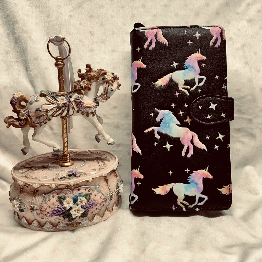 Woman’s Wallet Large : Unicorn Black